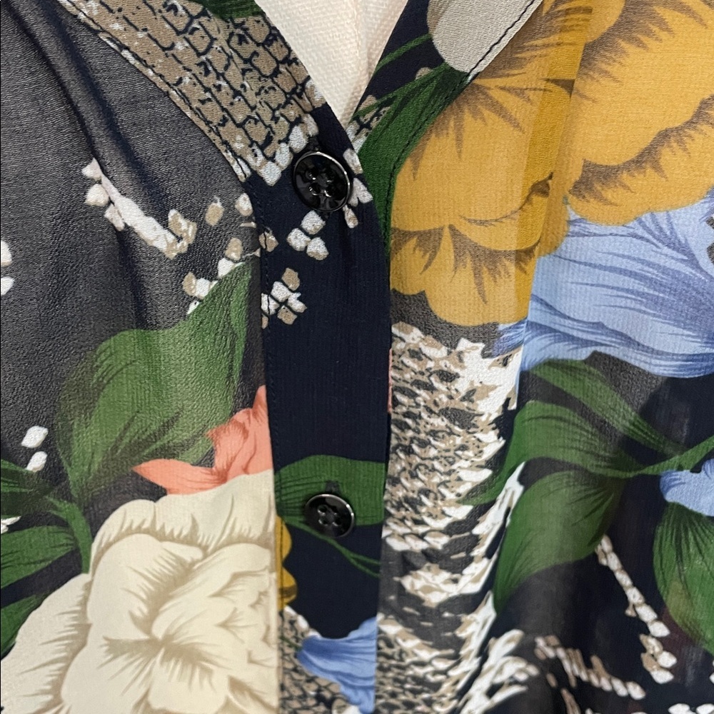 CAbi Snake Charmer Floral Semi Sheer Top - Picture 4 of 11